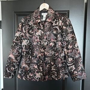 Draper’s & Damon’s Women's Satin Paisley Jacket large NWOT